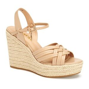 Coach Dottie Nude High Heel Wedge Sandals